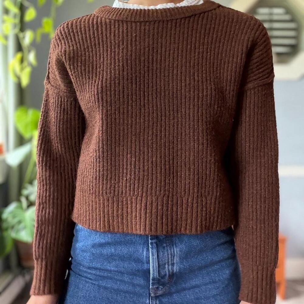 American eagle brown ribbed sweater (M)